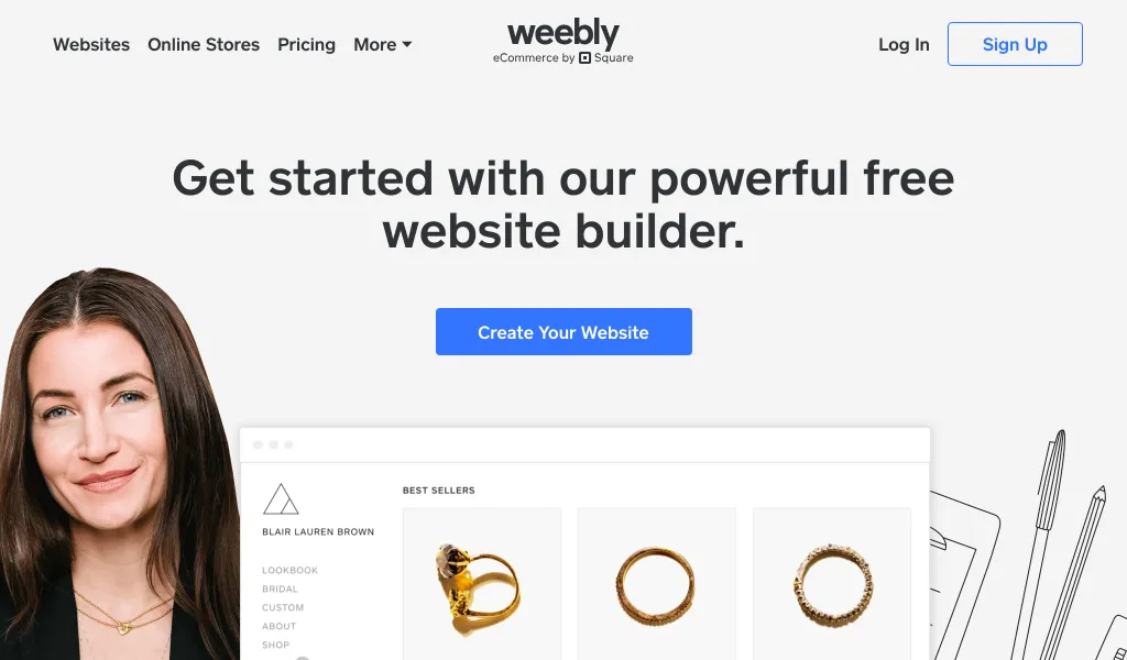 Weebly is a user-friendly website builder offering drag-and-drop functionality, suitable for small businesses and personal websites.